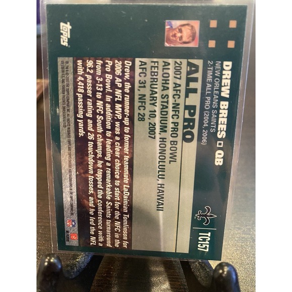 Drew Brees Topps‎ Chrome ALL-PRO Card NFL 2007 T5-264 New Orleans Saints - Picture 2 of 2